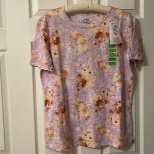 Como Vintage Lilac Floral The Perfect Tee Size Large